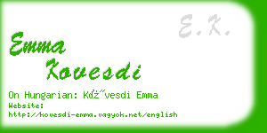emma kovesdi business card